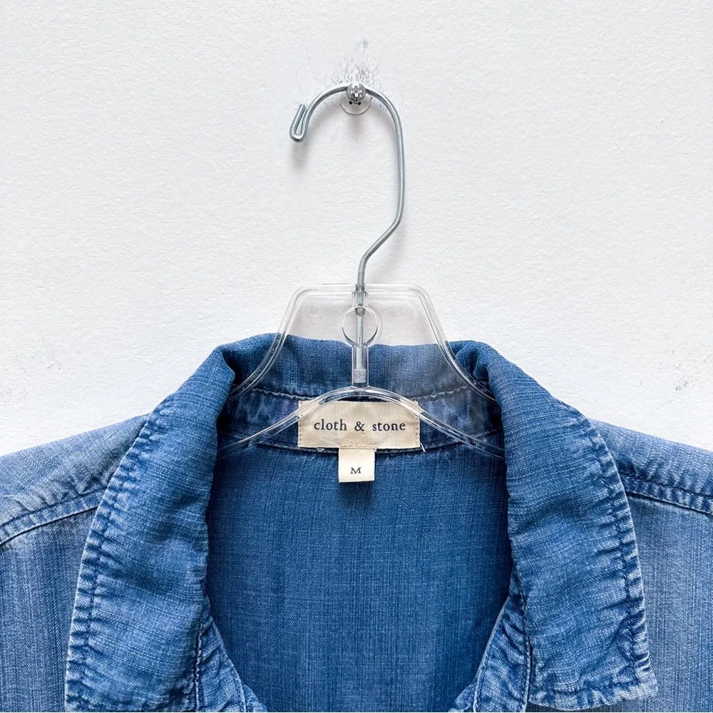 Anthropologie Cloth & Stone Tencel Chambray Dress - Picture 3 of 9